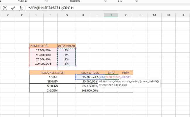 Microsoft Excel ARA Formülü Ile Kademeli Ciro Pirimi Hesaplama | Sistem ...