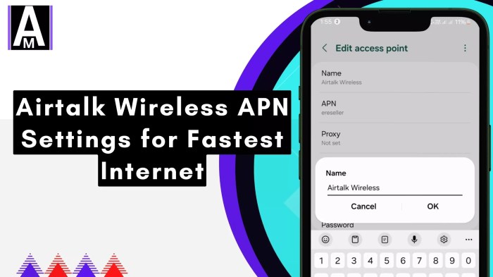 Airtalk wireless 5g apn settings android