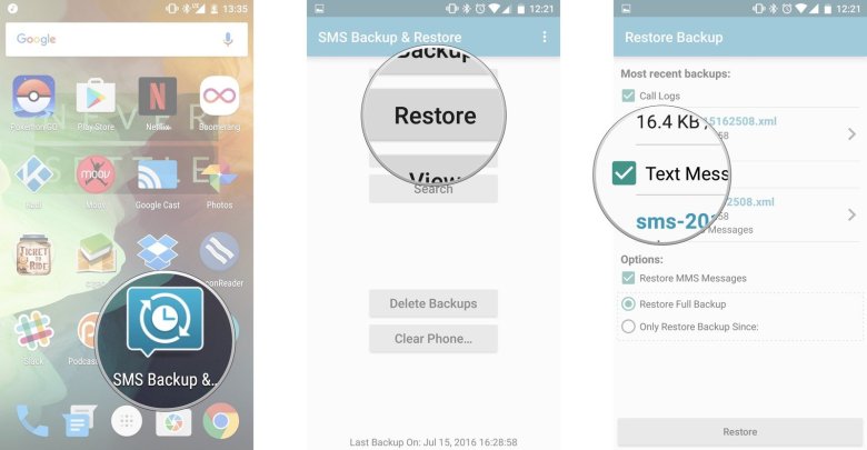 ما هي طريقة نسخ جميع محتوياتك هاتفك الاندرويد احتياطيًا واسترجاعها مرة أخرى؟ 4 Restore Android SMS Messeges with SMS Backup app Mohamedovic 02