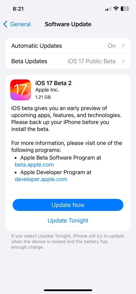تحديث iOS 17 التجريبي الثاني أصبح متاح للتحميل والتثبيت على هواتف ايفون! 3 iOS 17 Public Beta 2 Update Screenshot