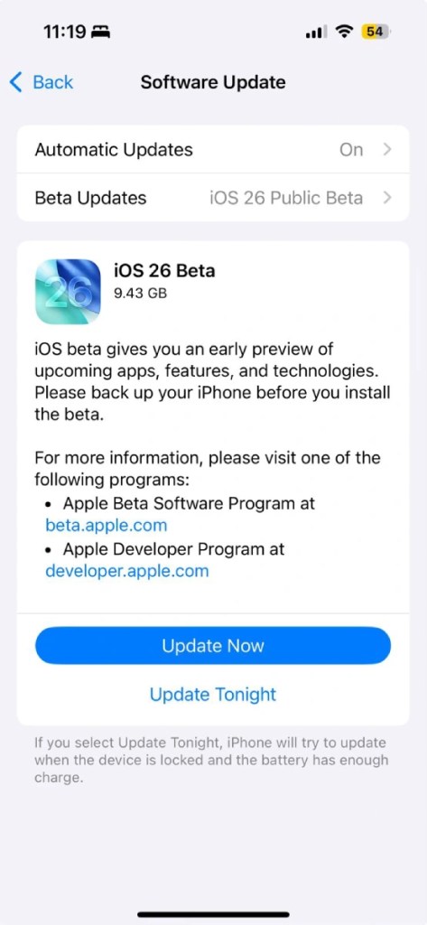 تحديث iOS 26 التجريبي للجميع (Public Beta) متاح للتحميل فورًا، جرّبه الآن 2 تحديث iOS 26 التجريبي متاح للتحميل الآن