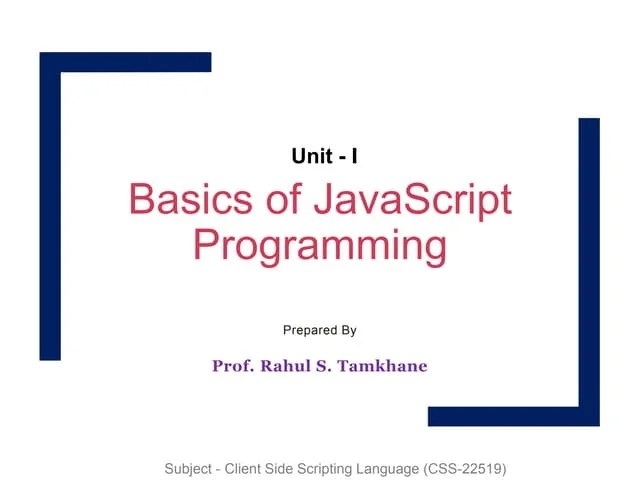 Css Unit I Basics Of Javascript Programming Pdf