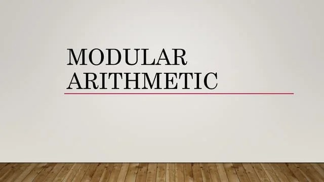 Modular Arithmetic | PPT