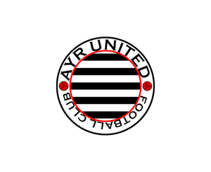 Ayr Utd redesigned badge - black and white stripe version