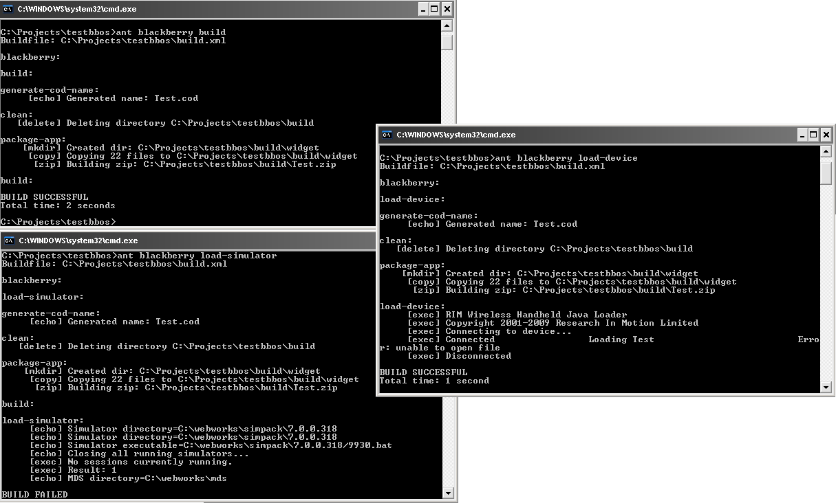  + Blackberry webworks : ant build not generating standardinstall.zip