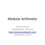 PPT - Modular Arithmetic PowerPoint Presentation, Free Download - ID ...