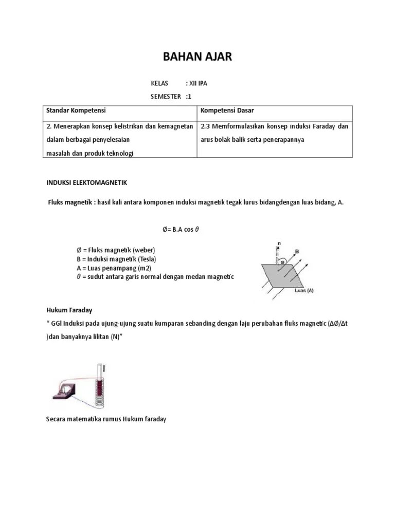 BAHAN AJAR Induksi Elektromagnetik | PDF
