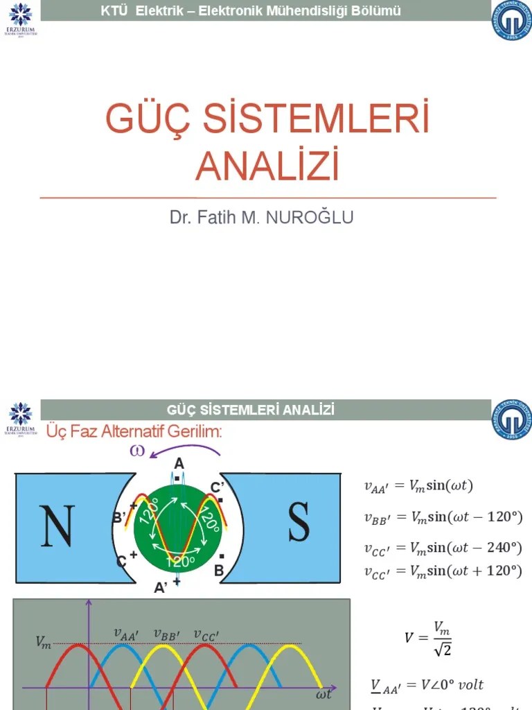 Güç Sistemleri Analizi - Ders Notları - 03 - ETU PDF | PDF