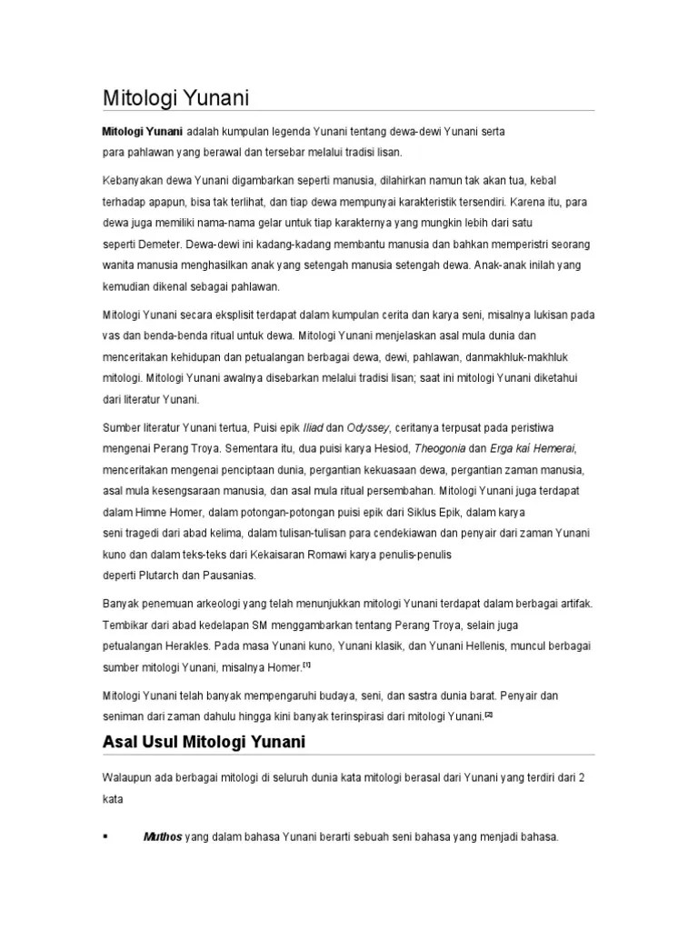 Mitologi Yunani | PDF
