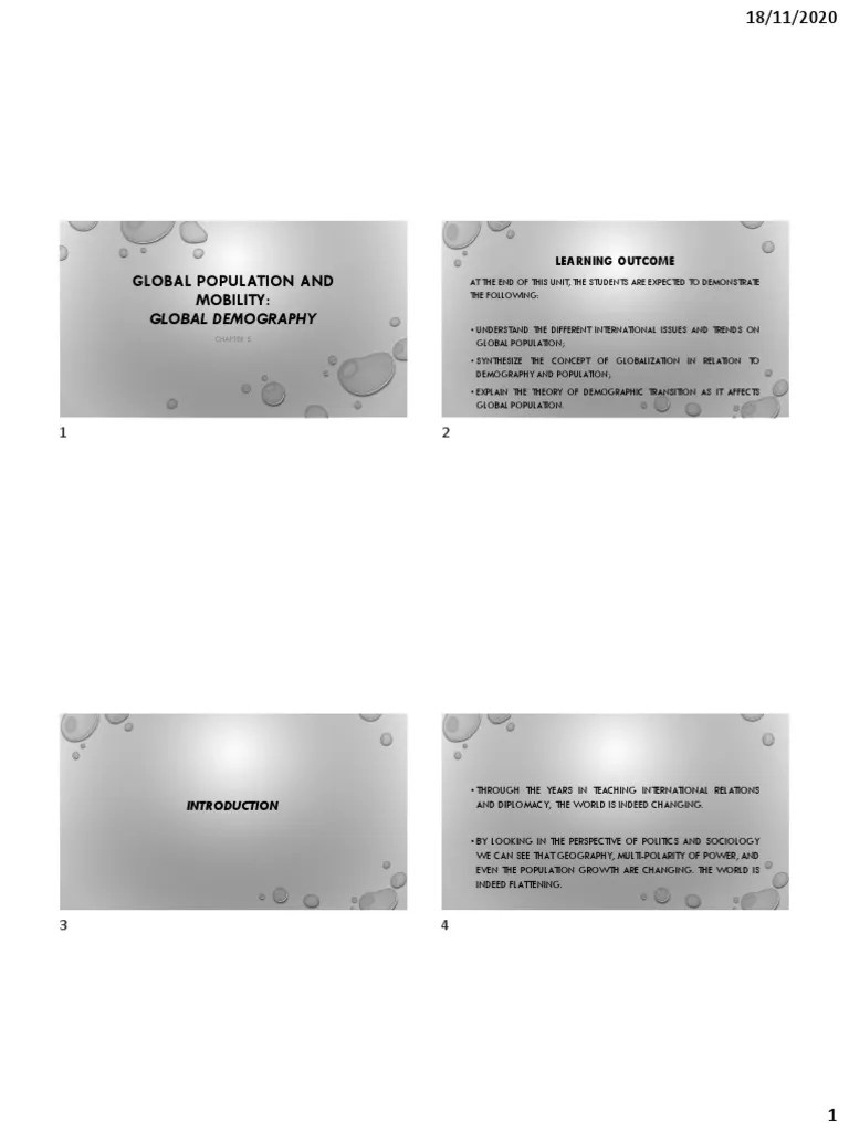 Module 2 Topic 6 Global Demography | PDF | Demography | Globalization