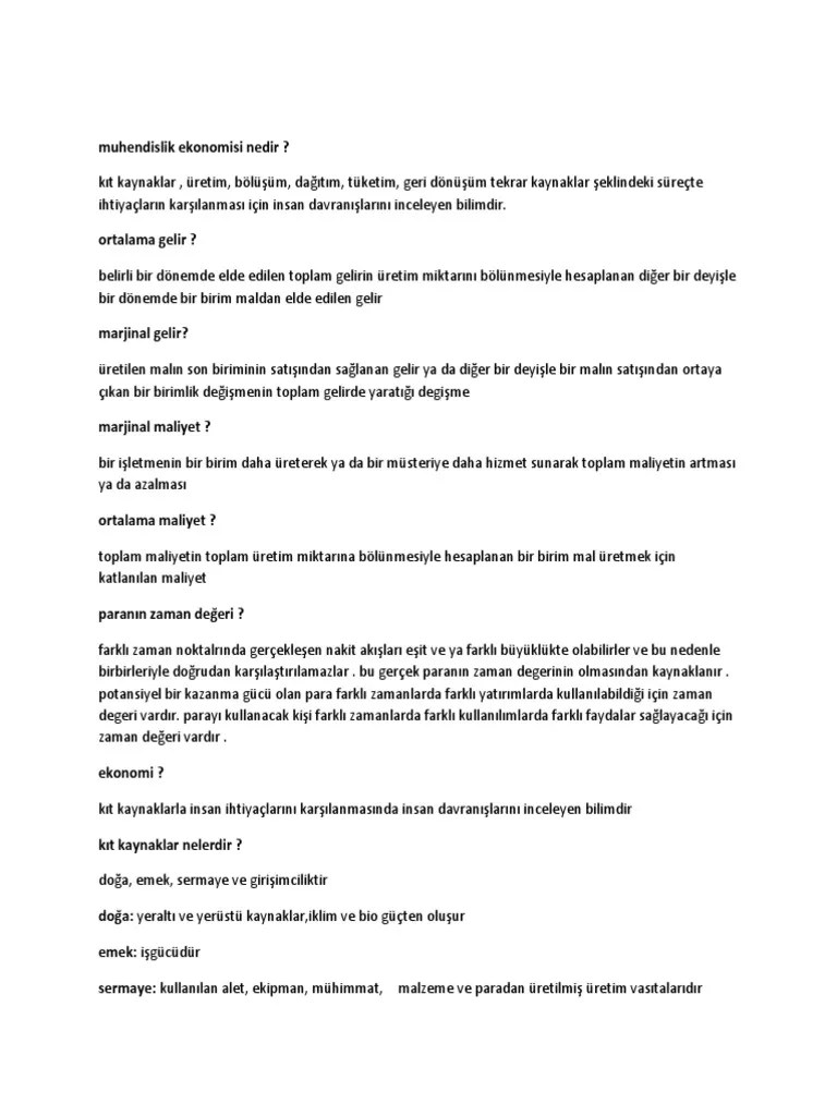 Mühendislik Ekonomisi | PDF