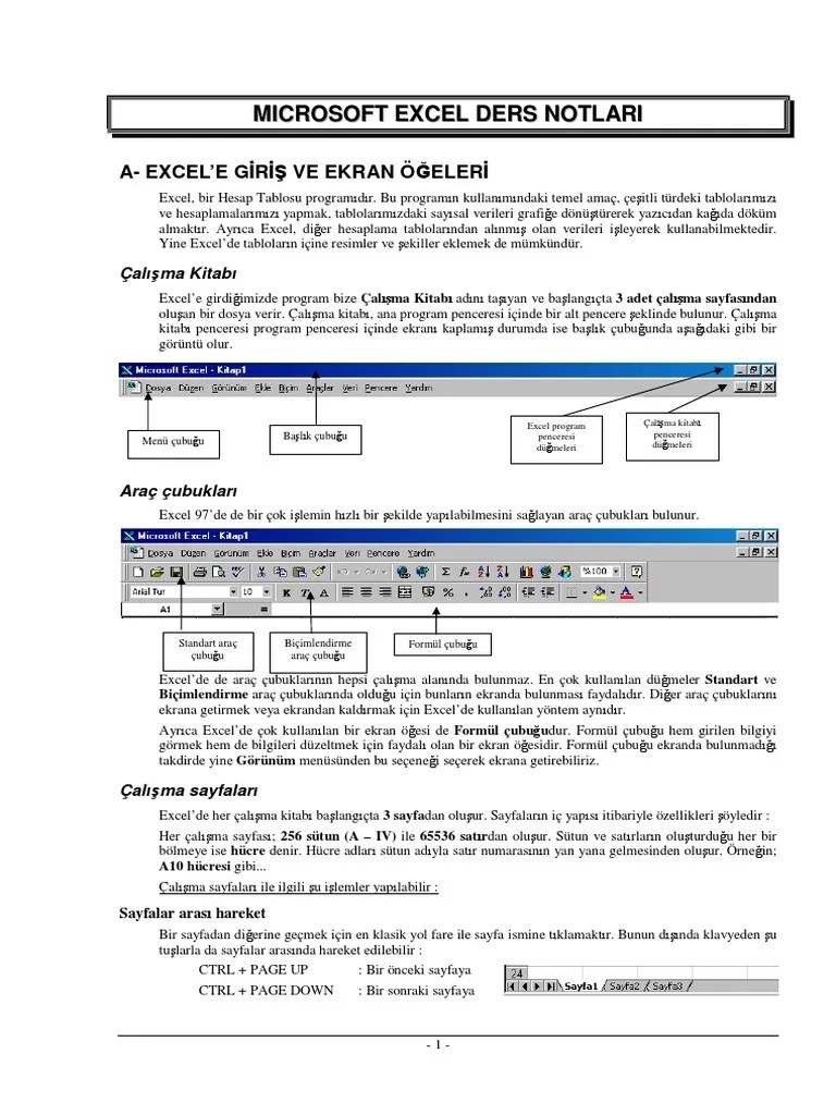 Excel Giriş Notu | PDF