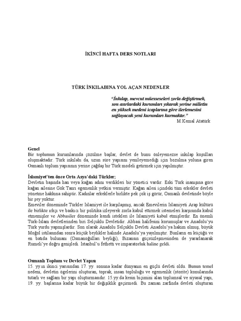 İki̇nci̇ Hafta Ders Notu | PDF