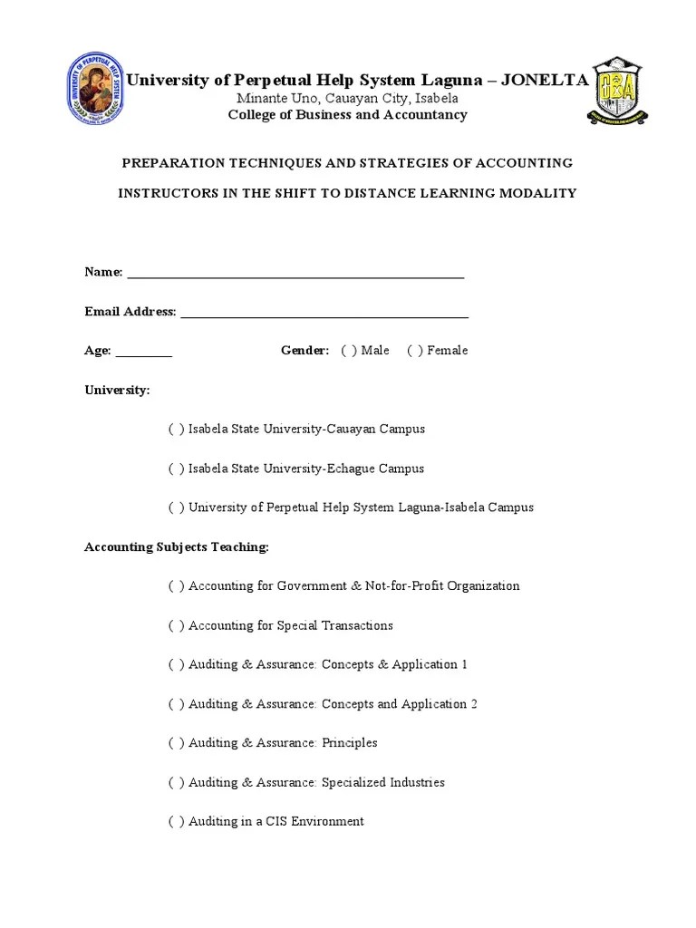 Survey Final | PDF | Accounting | Distance Education