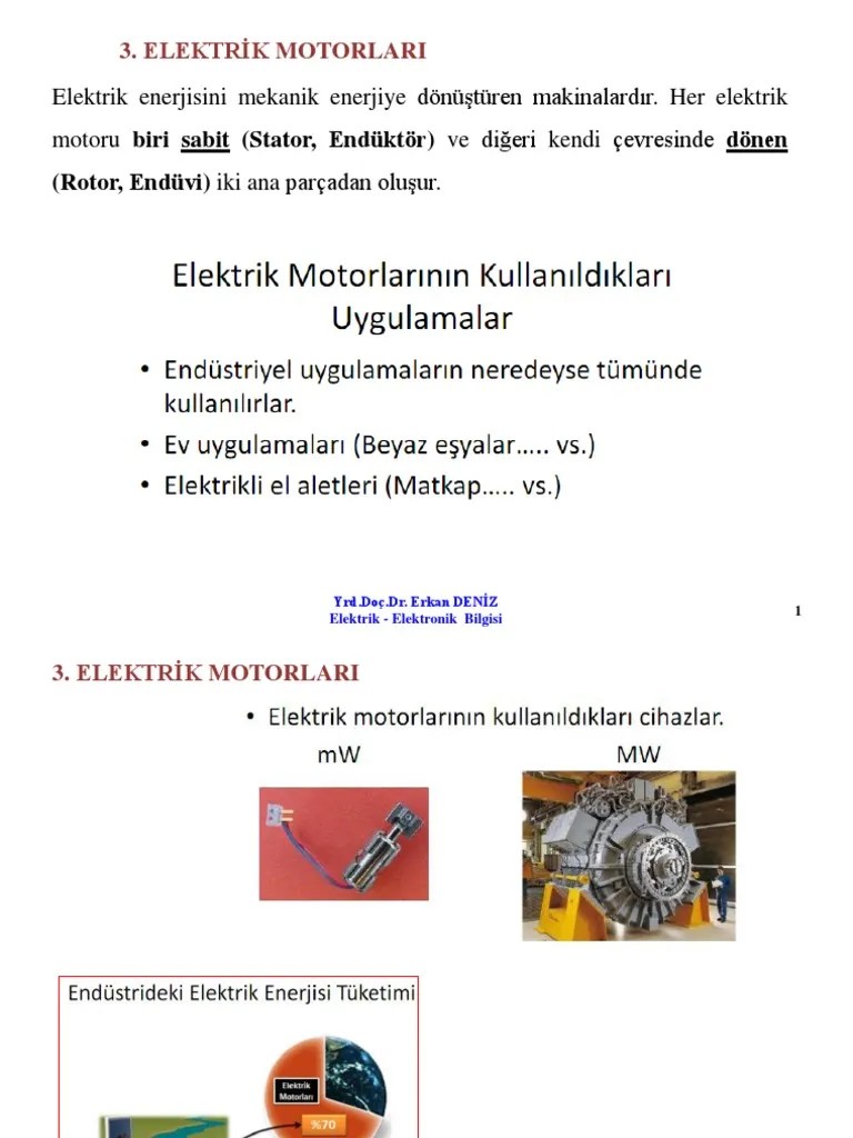 3. ELEKTRİK MOTORLARI | PDF