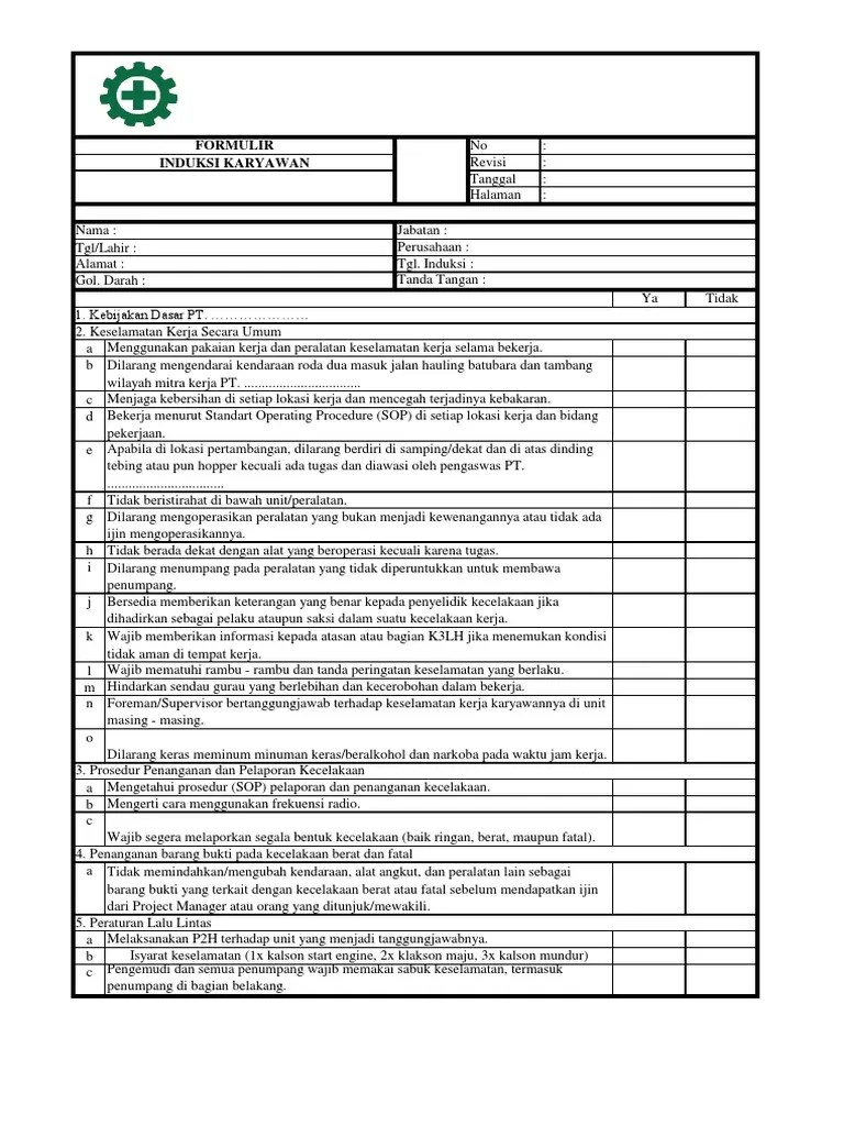 Form Induksi | PDF