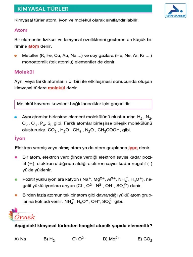 Kimyasal Turler Arasi Etkilesimler | PDF