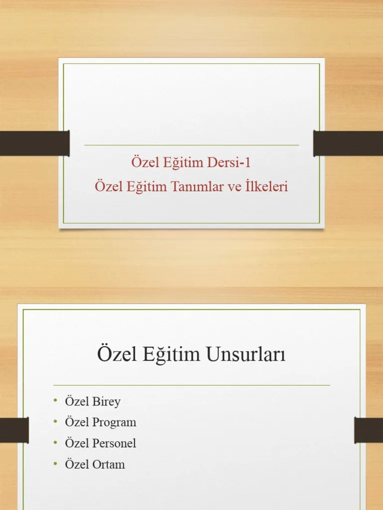 Ders Notu 1 Özel Eğitime Giriş | PDF