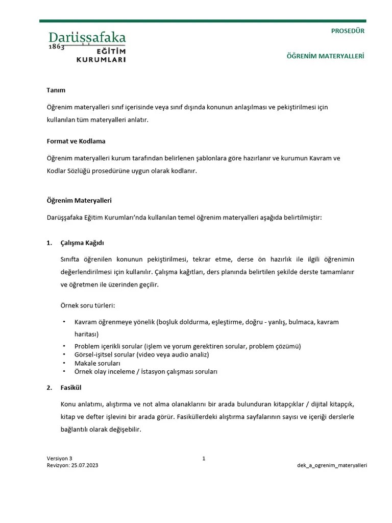 Dek A Ogrenim Materyalleri | PDF