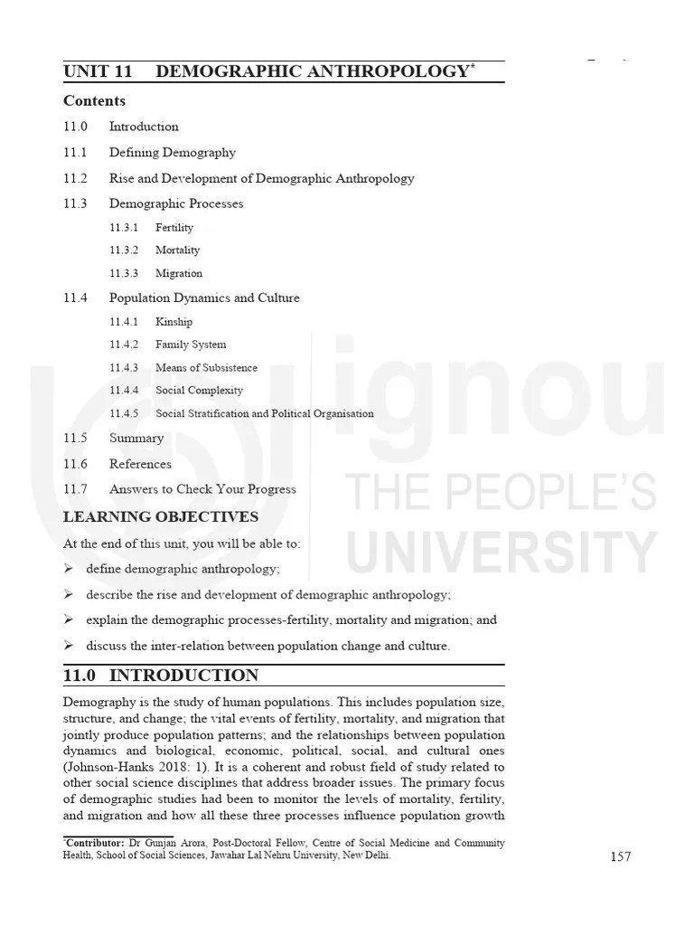 Demography Anthropology. | PDF