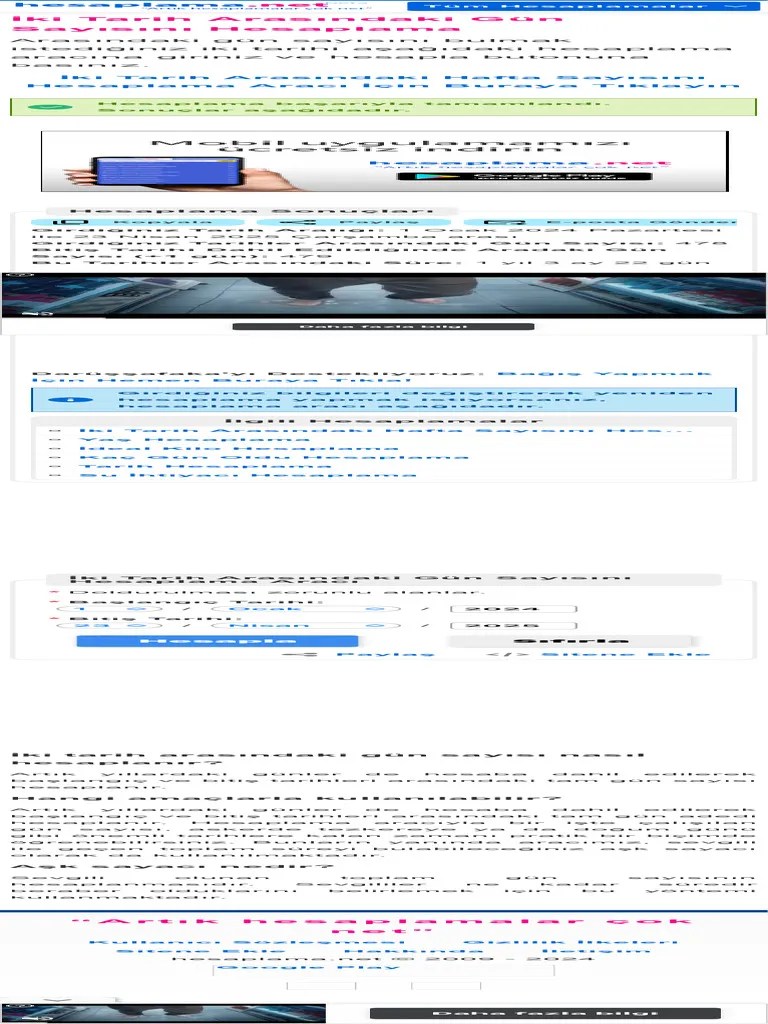 İki Tarih Arasındaki Gün Sayısını Hesaplama | PDF