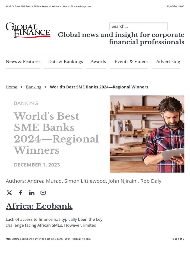 World's Best SME Banks 2024-Regional Winners - Global Finance Magazine ...