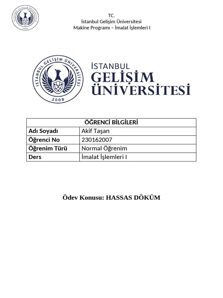 Imalat_odev1 | PDF