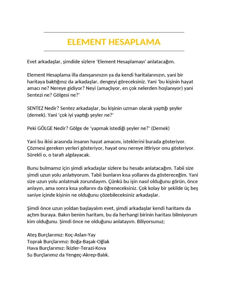 4-Element Hesaplama | PDF