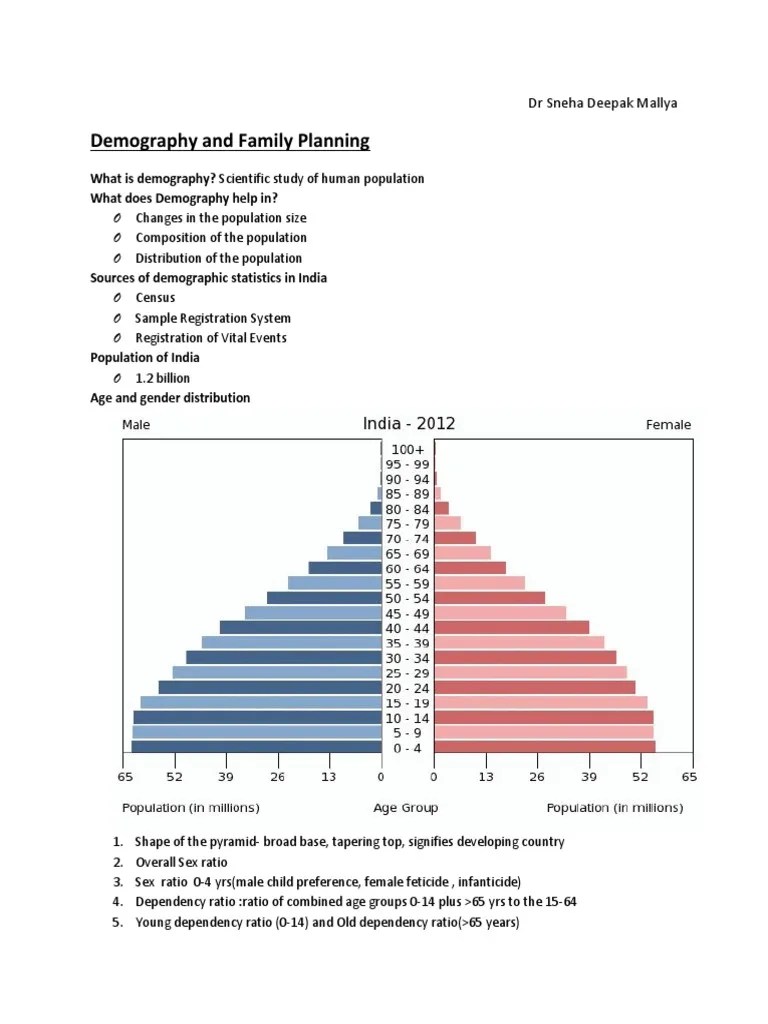 Demography And Family Planning | PDF | Demography | Family Planning