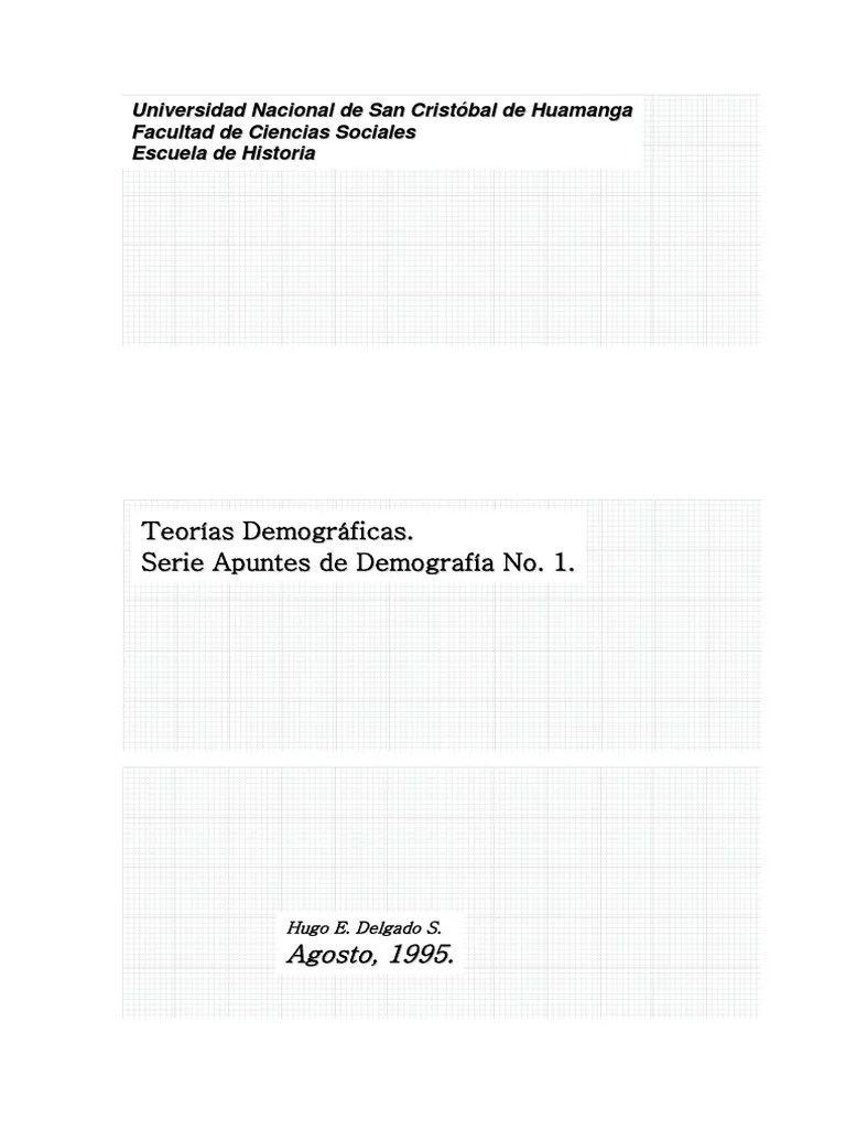 Teorías Demográficas. Serie Apuntes De Demografía #1 | PDF | Demografía ...