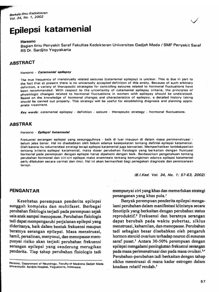 Definisi Katamenial Epilepsi PDF | PDF