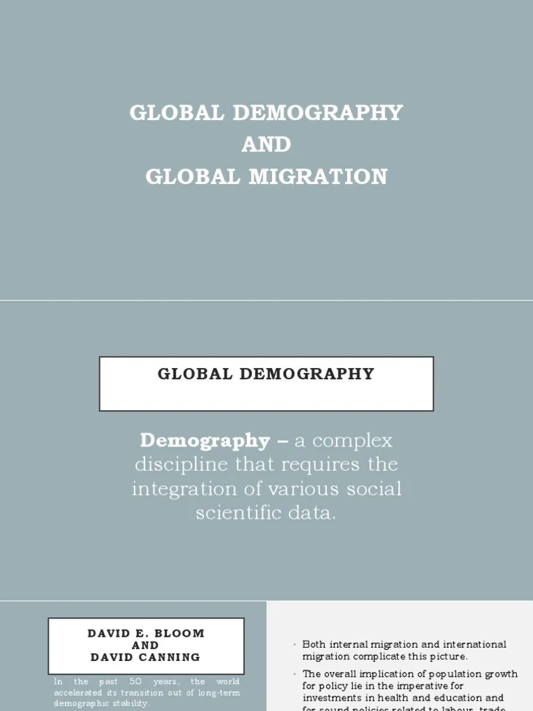 Global Demography And Global Migration | PDF | Illegal Immigration ...