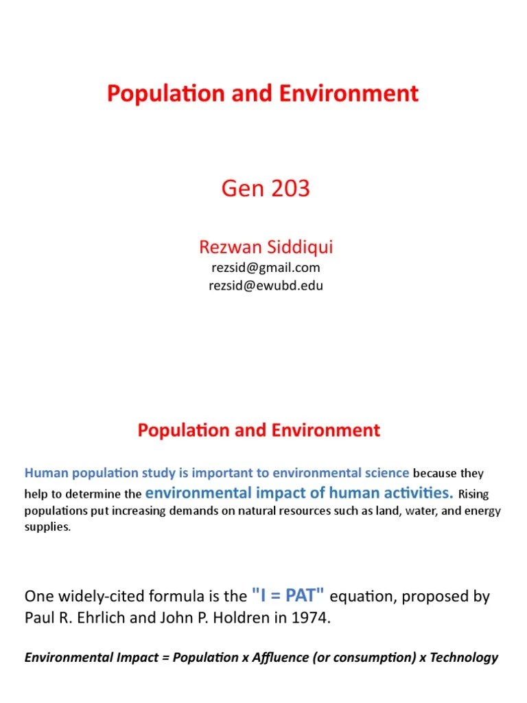 Population And Environment | PDF | Health Sciences | Environmental ...