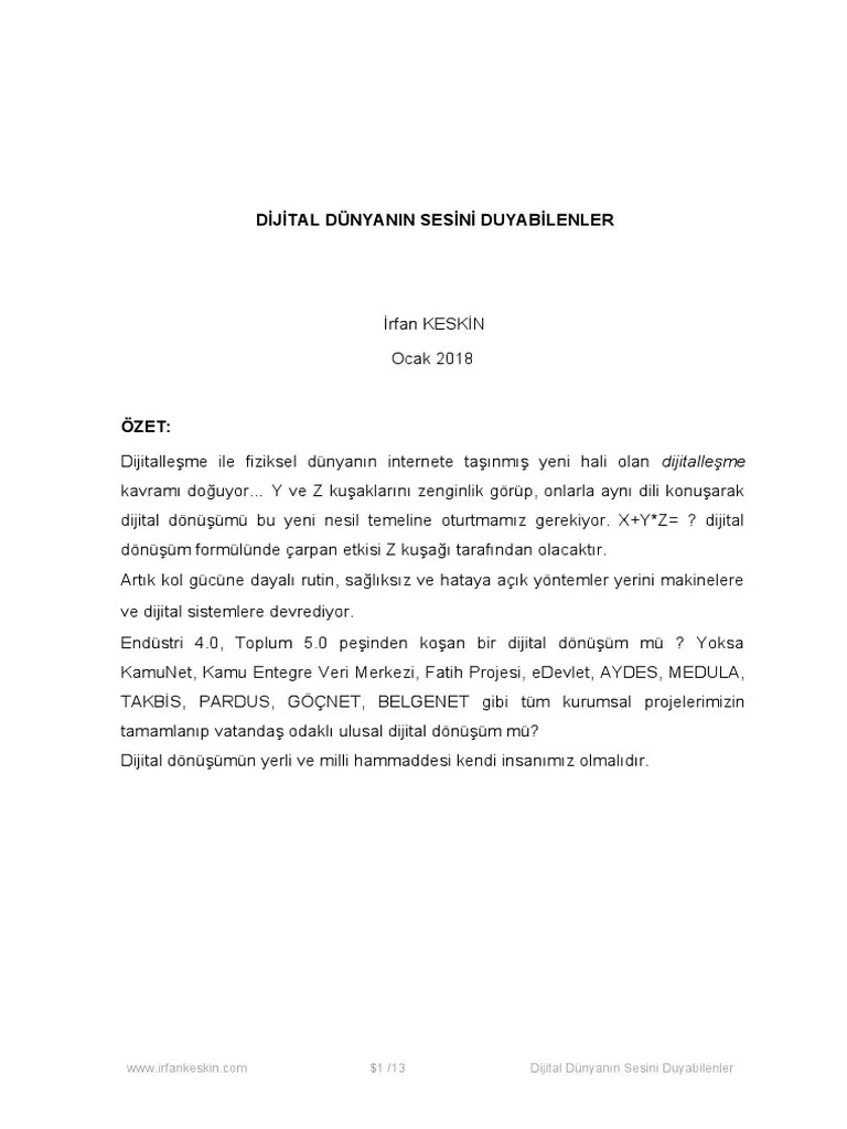 Dijital Dunyanin Sesi Duyabilenler | PDF
