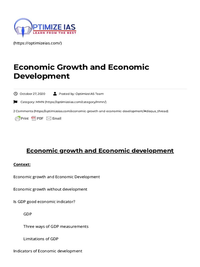 Economic Growth And Economic Development | PDF | Gross Domestic Product ...