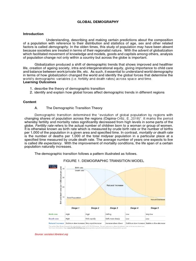 TCW Module 10 Global Demography | PDF | Immigration | Economic Growth