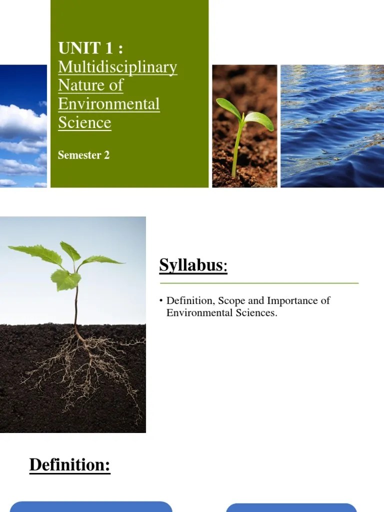 Unit 1-Environmental Science Lecture | PDF | Resource | Sustainability