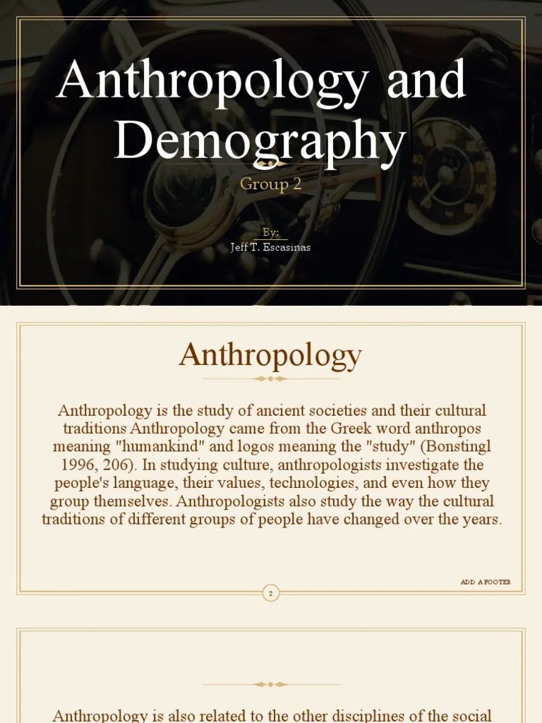 Anthropology And Demography | PDF | Anthropology | Demography