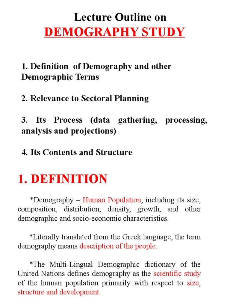 Demography Study | PDF | Demography | Economic Growth