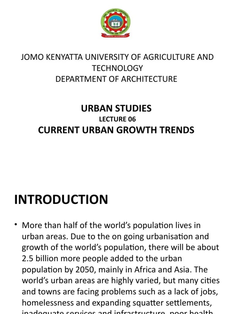 Lecture Six Current Urban Growth Trends | PDF | Urbanization | Waste