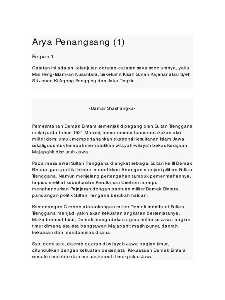 01 Arya Penangsang Full (Tamat) | PDF