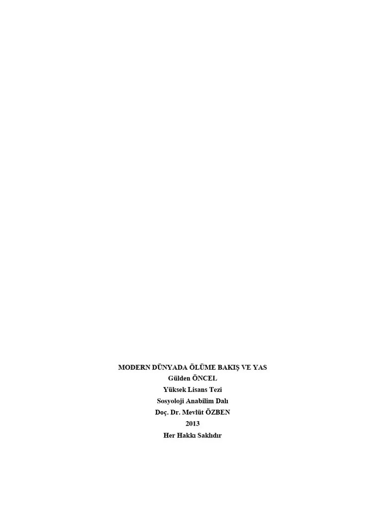 Modern Dünyada Ölüme Bakiş Ve Yas | PDF