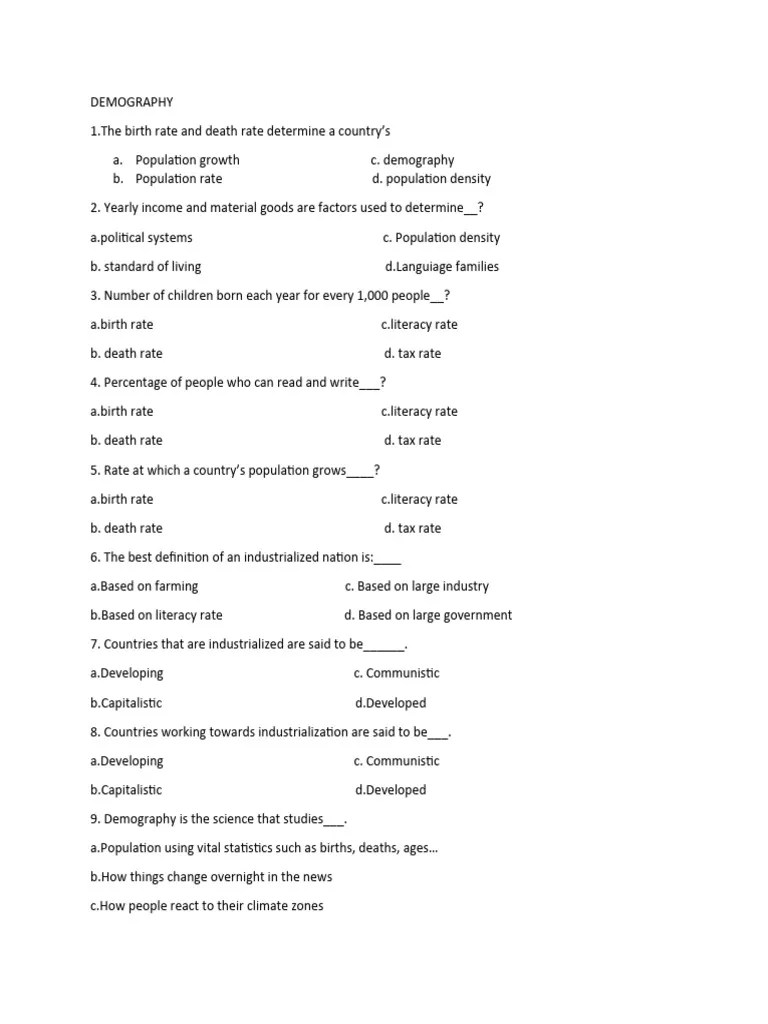 Demography | PDF | Anthropology | Demography
