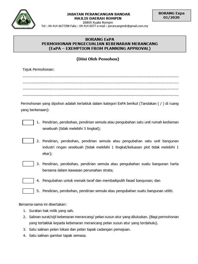 Borang_expa_-_pengecualian_permohonan_kebenaran_merancang_-_majlis ...