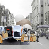 Deploying the carts at a street fair. Rendering by Sadie Dempsey.  (1)