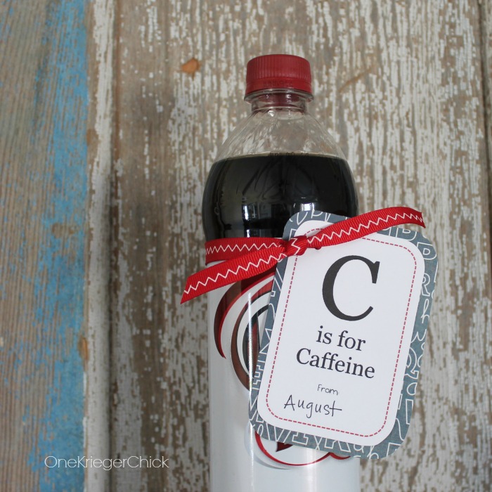 Printable C is for Caffeine tag