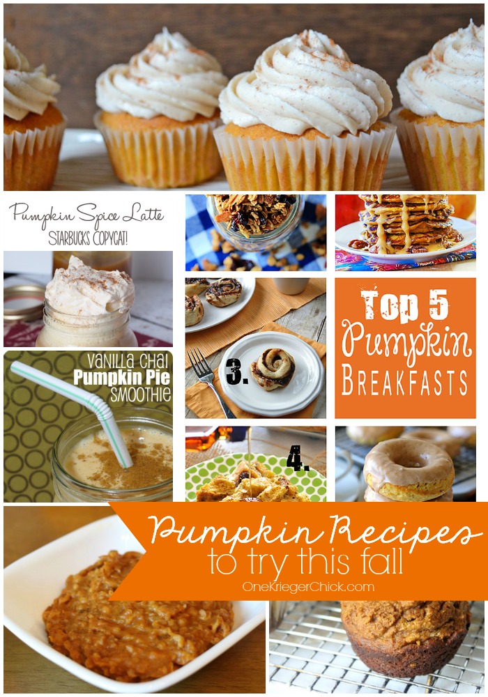 Pumpkin Recipes to try this Fall-Yum!! OneKriegerChick.com