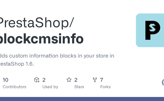 GitHub - PrestaShop/blockcmsinfo: Adds Custom Information Blocks In ...