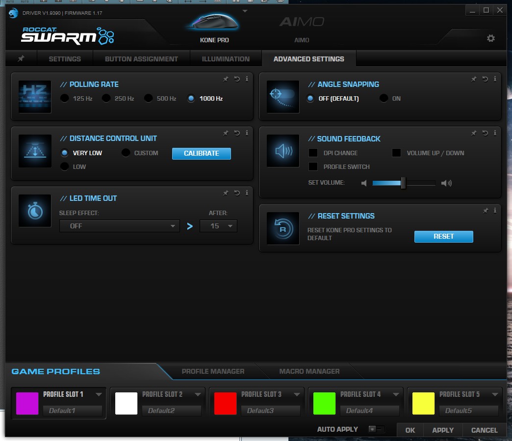 Test Roccat Kone Pro : perfection ? 2 advanced settings