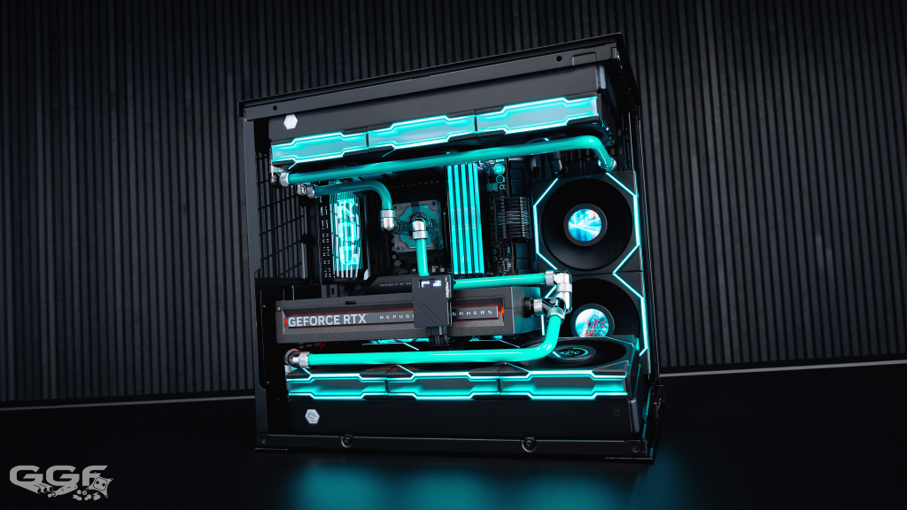 Un build venu d’ailleurs : GGF Events sublime le Lian Li O11 Dynamic Mini V2 6 O11 DYNAMIC MINI V2 GGF Build Watercooling 08
